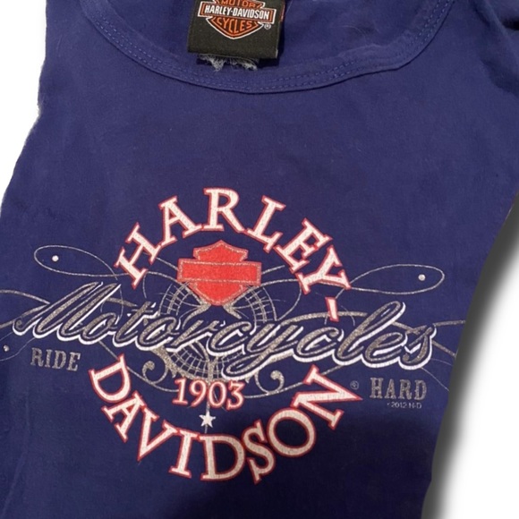 harley Davidson shirt long sleeve royal blue 2012 - Picture 2 of 2